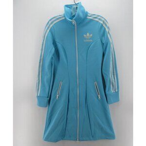 Adidas Jacket Small Originals Track Dress Long Coat Full Zip Y2K *